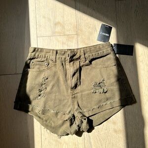Denim olive shorts